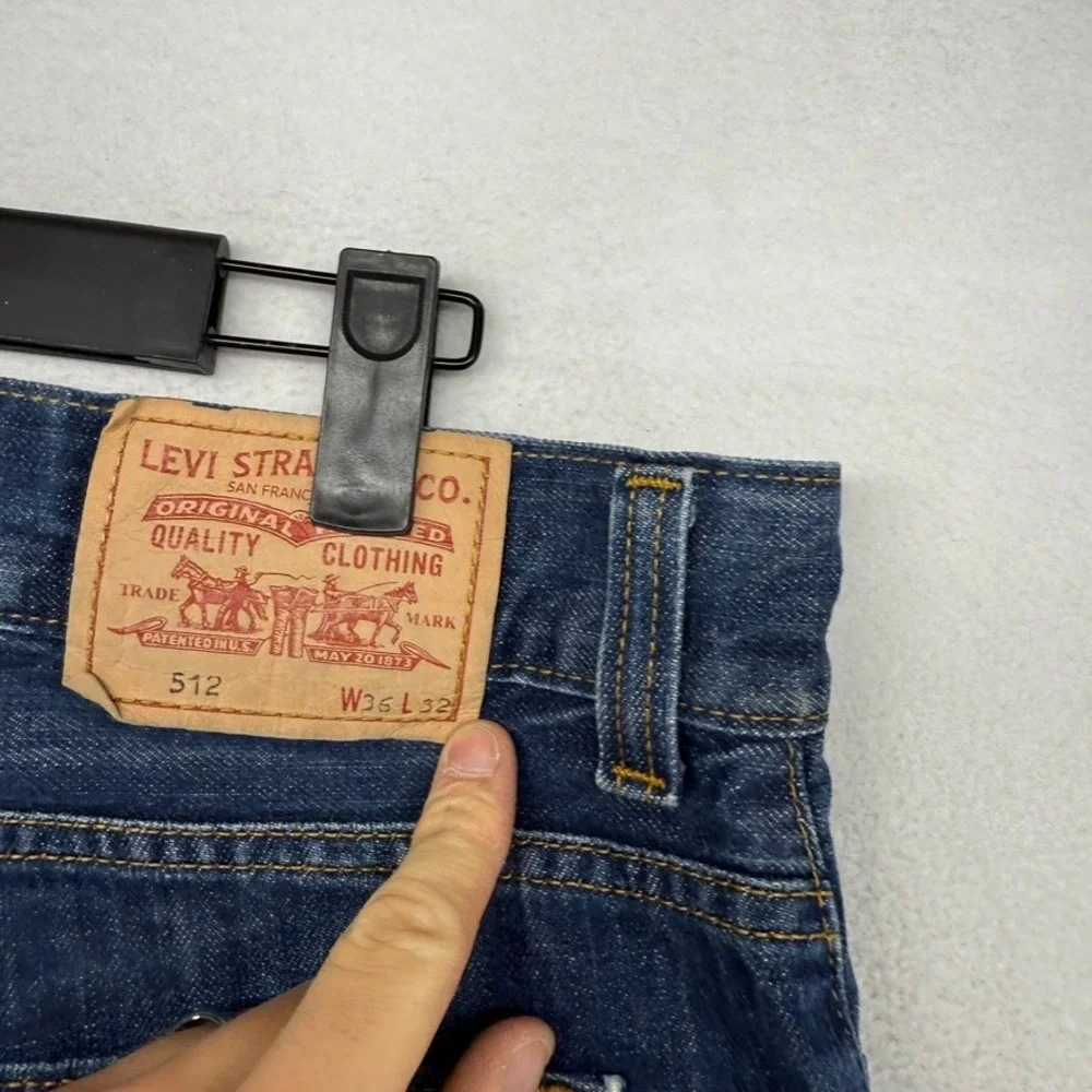 Vintage Levis Jeans Mens 36x32 Blue Denim 512 Bootcut Baggy Distressed Y2k 2000s